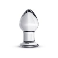 Ronde Glazen Buttplug - Transparant