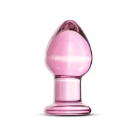 Ronde Glazen Buttplug - Roze